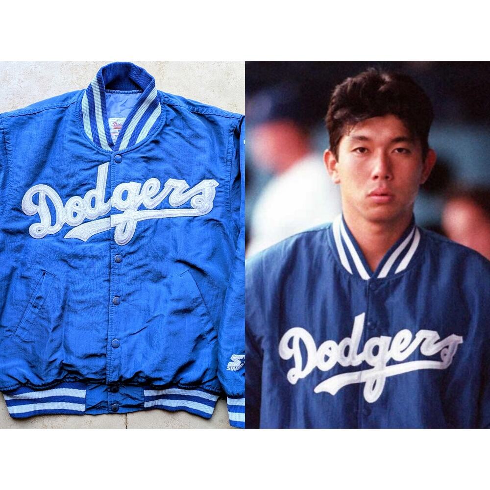 LA Dodgers 90s STARTER bomber Dugout jacket Diamond S blue MLB baseball vintage